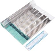 🧶 coopay double pointed knitting needles set: 55pcs stainless steel needles for beginners & professionals - 2mm-6mm knitting kit with case & gauge logo