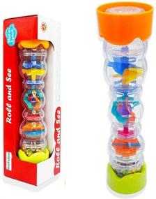 img 4 attached to 🌈 Baby Rainmaker Mini Shaker Toy, Rain Stick Musical Instrument Sensory Toys for Kids Toddlers, Colorful Beads - Here Fashion 11.8''