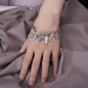 img 2 attached to 🎁 Stainless Steel Expandable Charm Bracelets for Girls and Women - Perfect Birthday Gifts for 10th, 13th, 18th, and 21st Birthdays - Ideal Gift for Friends, Moms, Daughters, Nieces, Wives, and Grandmas - Jewelry Present