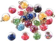 104pcs multicolored glass ball & rhinestone beads craft accessory kit – diy necklace, bracelet, earring craft supply – shiny stone pendants – jewelry making (16mm, a400) logo