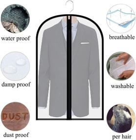 img 2 attached to 👕 Homeinda 8-Pack 40-Inch Clear Hanging Lightweight Breathable Dust Cover Suit Garment Bags with Balls and Sturdy Full Zipper for Clothes Storage and Travel