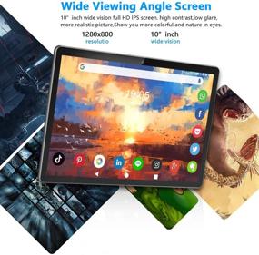 img 3 attached to Планшет Android 9.0 Pie диагональю 10 дюймов с возможностью расширения памяти до 32ГБ/128ГБ, 3G телефон и две SIM-карты, двойная камера (2МП+5МП), четырехъядерный процессор, HD дисплей, WiFi, Bluetooth, GPS, FM - черный