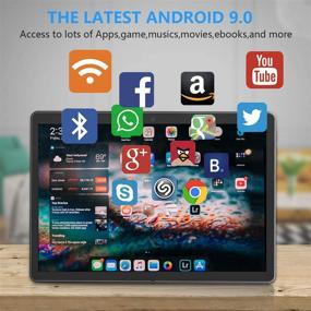 img 1 attached to Планшет Android 9.0 Pie диагональю 10 дюймов с возможностью расширения памяти до 32ГБ/128ГБ, 3G телефон и две SIM-карты, двойная камера (2МП+5МП), четырехъядерный процессор, HD дисплей, WiFi, Bluetooth, GPS, FM - черный