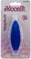 💎 enhance your tatting experience with the handy hands moonlit tatting shuttle with hook, sapphire gem logo
