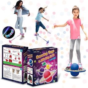 img 4 attached to 💃 Todos Aman Pogo Ball & Foldable Flashing LED Skip: Cool Fun Challenge for Fitness & Balance - Burn Fat, Great Deal & Gift!