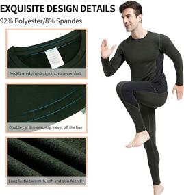 img 3 attached to ❄️ Visionreast Men's Ultra-Soft Thermal Underwear Set for Skiing Winter, Warm Base Layers Long Johns Set