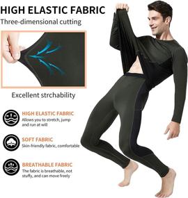 img 1 attached to ❄️ Visionreast Men's Ultra-Soft Thermal Underwear Set for Skiing Winter, Warm Base Layers Long Johns Set