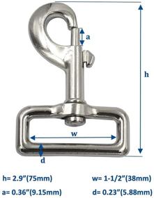 img 1 attached to DGOL 5-Pack: 1-1/2 inch Super Strong Metal Trigger Swivel Eye Snap Fastener Clips for Heavy Duty Webbing Belt & Pet Accessories