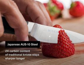 img 3 attached to 🔪 Misen 3 Inch Paring Knife - Versatile Small Kitchen Knife for Effortlessly Cutting Fruit, Vegetables, and More - Premium High Carbon Steel Ultra Sharp Paring Knives, Black