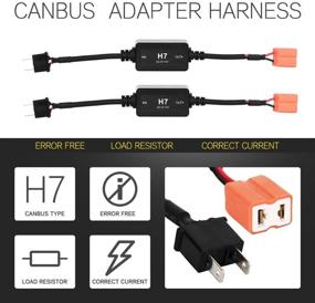 img 3 attached to 🔦 Auxbeam H7 LED фары Canbus Ошибка бесплатный Резистор Декодер - Anti-Flickering, 2 шт./набор Улучшенные драйверы светодиодного света