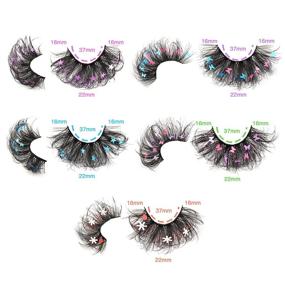 img 2 attached to 🦋 Breathtaking Fluffy Wispy Faux Mink Lashes: Perfect for Festival, Halloween, Christmas & Cosplay Party - 25MM Dramatic 3D Star Butterfly Snow Decorative Fake Eyelashes