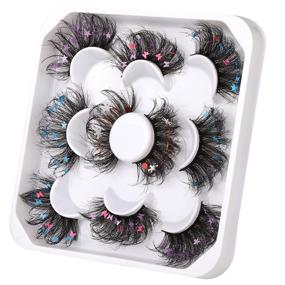 img 3 attached to 🦋 Breathtaking Fluffy Wispy Faux Mink Lashes: Perfect for Festival, Halloween, Christmas & Cosplay Party - 25MM Dramatic 3D Star Butterfly Snow Decorative Fake Eyelashes