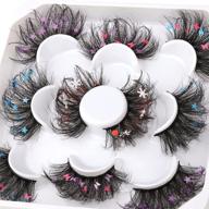 🦋 breathtaking fluffy wispy faux mink lashes: perfect for festival, halloween, christmas & cosplay party - 25mm dramatic 3d star butterfly snow decorative fake eyelashes logo