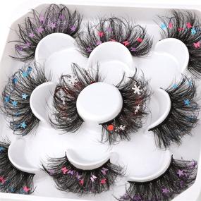 img 4 attached to 🦋 Breathtaking Fluffy Wispy Faux Mink Lashes: Perfect for Festival, Halloween, Christmas & Cosplay Party - 25MM Dramatic 3D Star Butterfly Snow Decorative Fake Eyelashes