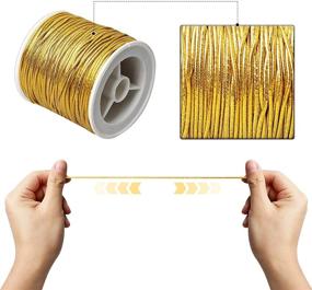 img 1 attached to 🎁 LUJUE Metallic Elastic Cords: Versatile Metallic Stretch Cord for DIY Crafts, Gift Wrapping, Jewelry Making - 64m / 70Yards (Gold and Silver)