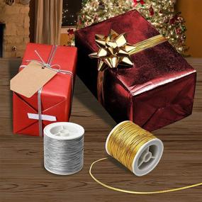 img 2 attached to 🎁 LUJUE Metallic Elastic Cords: Versatile Metallic Stretch Cord for DIY Crafts, Gift Wrapping, Jewelry Making - 64m / 70Yards (Gold and Silver)