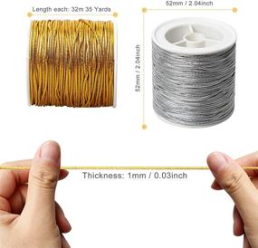 img 3 attached to 🎁 LUJUE Metallic Elastic Cords: Versatile Metallic Stretch Cord for DIY Crafts, Gift Wrapping, Jewelry Making - 64m / 70Yards (Gold and Silver)