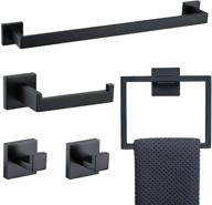 🛁 stylish and durable tnoms bathroom hardware set: matte black towel bar set, stainless steel, 23.6-inch wall mounted design logo