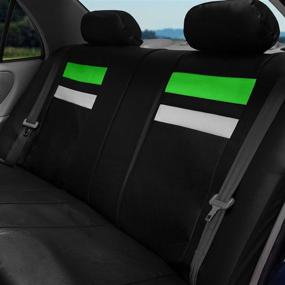 img 1 attached to FH Group Leather Full Set Seat Covers - Green, Airbag Safe & Split Bench Ready - PU006GREEN115