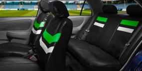 img 2 attached to FH Group Leather Full Set Seat Covers - Green, Airbag Safe & Split Bench Ready - PU006GREEN115