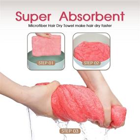 img 1 attached to 🧖 Super Absorbent Microfiber Hair Towel - 3 Pack Hair Towel Wrap for Women with Curly, Long and Thick Hair - Anti Frizz Hair Drying Towel