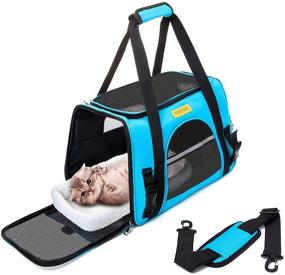 img 4 attached to 🐾 Hillstar Pet Carrier Airline Approved: Foldable Soft-Sided Dog Carrier, Portable Travel Carrier for Cats, Dogs, Rabbits – Safe and Convenient