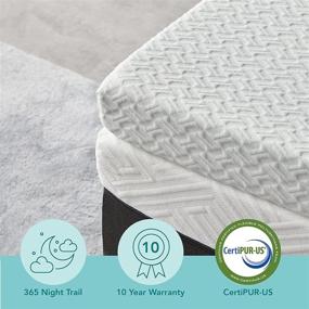 img 3 attached to 🛏️ CHITA 2 Inch Cool Gel Memory Foam Mattress Topper - Ventilated, Removable Cover, 10-Year Warranty for California King Size Bed