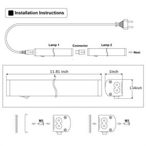 img 1 attached to 🔦 UCL-02 110V 6W Расширяемая многофункциональная светодиодная светильниковая арматура для шкафа - теплый белый свет - 3000K Зеркальный свет - 72 светодиода 120° Угол светового пучка, алюминиевый корпус для ванной комнаты, шкафа, подсветки акцентов