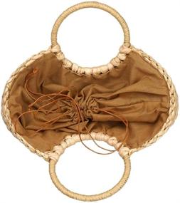 img 2 attached to Women's Handbag: Summer Rattan Top Handle Hand Woven - Handbags & Wallets