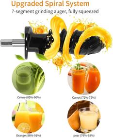 img 3 attached to Premium Masticating Juicer: Extractor for Wheatgrass, Tomato Leafy Greens, Carrots and More - Cold Press, High Juice Yield, Easy Clean