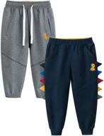 🏻 fruitsunchen toddler boys jogger athletic pants dinosaur sweatpants: a versatile (1-pack 2-pack) option! логотип