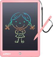 🎁 10 inch colorful lcd writing tablet - electronic doodle board, memory lock - perfect gift for kids & adults in home, school or office (pink) logo
