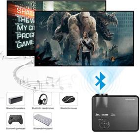 img 1 attached to Enhanced Bluetooth Movie Projector: Outdoor WiFi LED 1080P HD Home Theater Video Proyector with Airplay, Wireless Connectivity for Phone, TV Stick, Laptop, Gaming | HDMI, USB, Digital LCD | Perfect for Indoor/Outdoor Cinema, Halloween