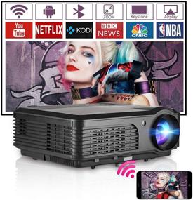 img 4 attached to Enhanced Bluetooth Movie Projector: Outdoor WiFi LED 1080P HD Home Theater Video Proyector with Airplay, Wireless Connectivity for Phone, TV Stick, Laptop, Gaming | HDMI, USB, Digital LCD | Perfect for Indoor/Outdoor Cinema, Halloween