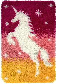 img 4 attached to 🦄 Latch Hook Kits Unicorn Cushion Cross Stitch - Perfect DIY Needlework for Beginners, Creating a Stunning Rectangle Floor Desk Mat