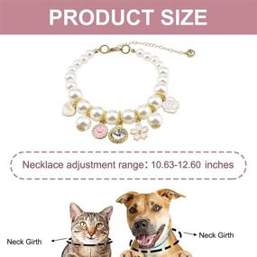 img 3 attached to 🐱 HACRAHO Pet Pearl Collar Necklace with Bling Rhinestone Decor, 1 Pack, Adjustable Cat & Small Dog Crystal Necklace, M Size