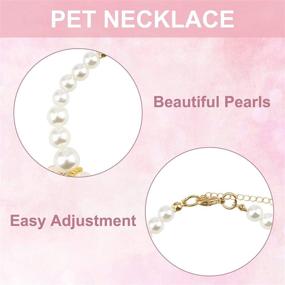 img 1 attached to 🐱 HACRAHO Pet Pearl Collar Necklace with Bling Rhinestone Decor, 1 Pack, Adjustable Cat & Small Dog Crystal Necklace, M Size