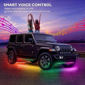 img 2 attached to 🚗 Enhance Your Car's Exterior with Dream Color Chasing Underglow LED Strip Lights, 16 Million Colors, Sound Activated – Wireless APP Control, DC 12-24V (2x47inch+2x35inch)