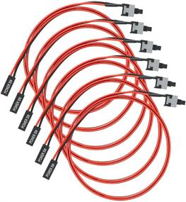 img 4 attached to 💡 6-пачка 55CM 2 Pin SW ПК-питание кабель со встроенной кнопкой Вкл / Выкл для переключения компьютера ATX, проводной перезагрузки и управления питанием для майнинг-ригов. Простая установка: Питание ПК с переключателем (21.65 дюйма)