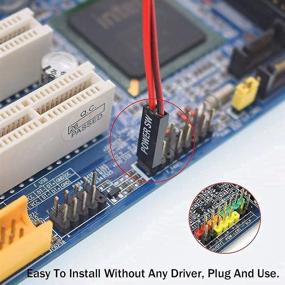 img 2 attached to 💡 6-пачка 55CM 2 Pin SW ПК-питание кабель со встроенной кнопкой Вкл / Выкл для переключения компьютера ATX, проводной перезагрузки и управления питанием для майнинг-ригов. Простая установка: Питание ПК с переключателем (21.65 дюйма)