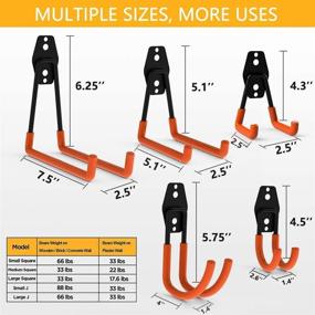 img 3 attached to 🔧 Intpro 12-Pack Heavy Duty Steel Garage Storage Utility Double Hooks Organizer - Wall Mount Tool Holder for Power Tools, Ladders, and Bulk Items