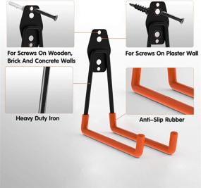 img 2 attached to 🔧 Intpro 12-Pack Heavy Duty Steel Garage Storage Utility Double Hooks Organizer - Wall Mount Tool Holder for Power Tools, Ladders, and Bulk Items