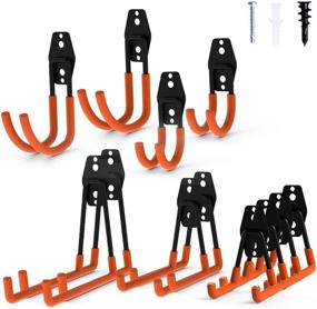 img 4 attached to 🔧 Intpro 12-Pack Heavy Duty Steel Garage Storage Utility Double Hooks Organizer - Wall Mount Tool Holder for Power Tools, Ladders, and Bulk Items