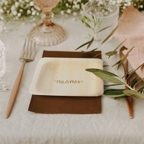 img 1 attached to 🍽️ Mr. and Mrs. Disposable Plates - 100% Natural Wedding Plates, Eco-Friendly Alternative to Paper & Plastic Plates (5.5" x 5.5", 50-Pack)