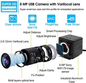 img 3 attached to 📸 High Definition 8MP USB Camera with Varifocal Lens & Sony IMX179 Image Sensor - Perfect for Indoor & Outdoor Use - Plug & Play