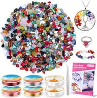 📿 natural chip stone beads for jewelry making - cludoo 707pcs multicolor crystal stone beads with 6 rolls of jewelry wires and 1 craft tweezer for bracelet necklace earrings - complete jewelry making supplies set logo