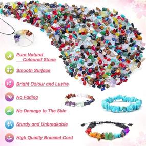 img 2 attached to 📿 Natural Chip Stone Beads for Jewelry Making - Cludoo 707Pcs Multicolor Crystal Stone Beads with 6 Rolls of Jewelry Wires and 1 Craft Tweezer for Bracelet Necklace Earrings - Complete Jewelry Making Supplies Set