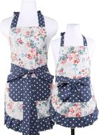 👩 neoviva cotton flirty kitchen apron with large pocket for mother and daughter, enhanced lining, kathy style logo