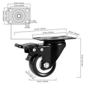 img 3 attached to 🔒 Premium Quality CLOATFET Polyurethane Locking Castors - Durable and Reliable