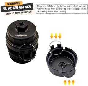 img 2 attached to 🔧 GOHAWKTEQ Oil Filter Wrench: 64mm Cartridge Housing Compatible with Toyota RAV4, Camry, Tundra, Sienna - Efficient Oil Cap Removal!